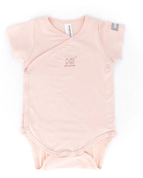 Bamboom Short Sleeves Bodysuit - Pink - Elasticated Organic Bamboo Short Sleeves Bodies