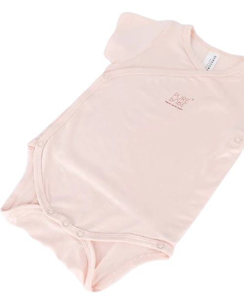Bamboom Short Sleeves Bodysuit - Pink - Elasticated Organic Bamboo Short Sleeves Bodies