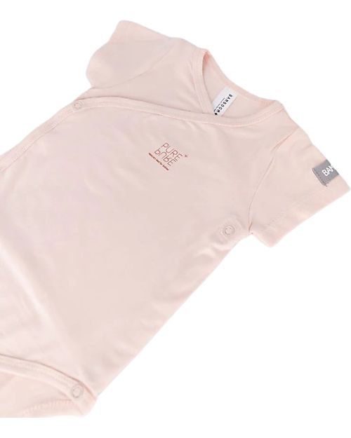 Bamboom Short Sleeves Bodysuit - Pink - Elasticated Organic Bamboo Short Sleeves Bodies