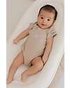 Bamboom Short Sleeves Bodysuit - Sand - Elasticated Organic Bamboo Short Sleeves Bodies