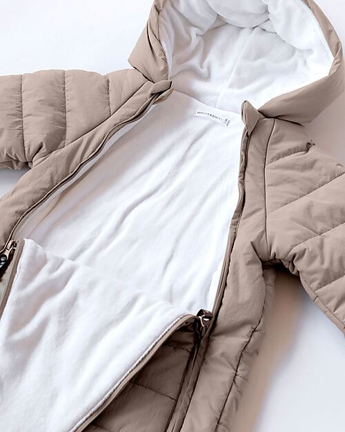 Bamboom Snow Overall with Hood - Warm Sand - Organic Bamboo Interior Snowsuits