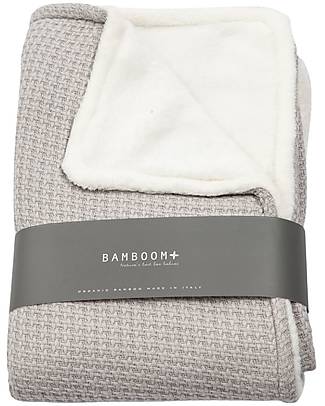 Bamboom SoftStone Blanket for Cradle - 75 x 100 cm - Pearl Grey - Bamboo and Cotton Muslin Swaddle