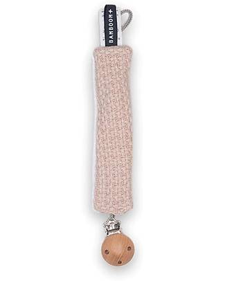 Bamboom SoftStone Pacifier Clip - Blush - Cotton and Organic Bamboo Dummies & Soothers