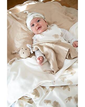 Bamboom Sponge Bib - Bear - Clip Closure - Bamboo and Cotton Snap Bibs