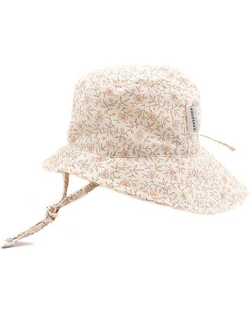 Bamboom Summer Cap - Flowers - Cream - UV50+ Sunhats