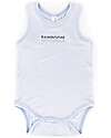 Bamboom Tank Top Body - Light Blue - with Logo - Stretch Organic Bamboo Short Sleeves Bodies