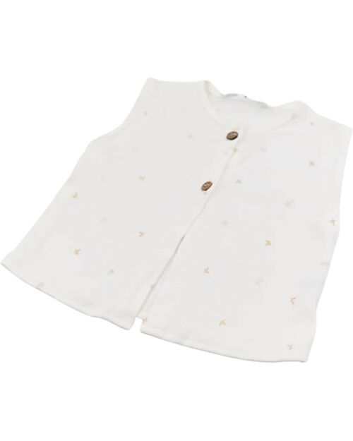 Bamboom Top - White - Leaves - Bamboo - Cotton T-shirts