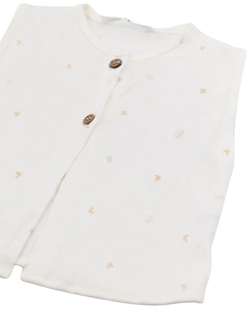 Bamboom Top - White - Leaves - Bamboo - Cotton T-shirts