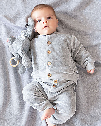 Bamboom Velvet Cardigan, Grey Melange - Bamboo & Cotton Cardigans