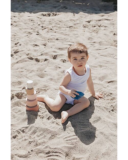 Bamboom Vest Body - White - with Logo - Stretch Bio Bamboo Short Sleeves Bodies