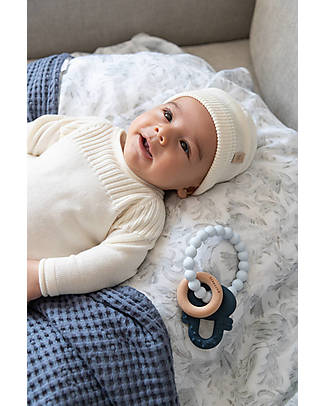 Bamboom Winter Baby Beanie - White - Cotton and Bamboo Newborn Hats