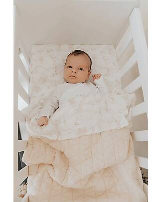 Bamboom Wrinkled Blanket for Cradle - 100 x 75cm - Water Peach - Bamboo and Cotton + Plush Sponge Cradle Bed Linen
