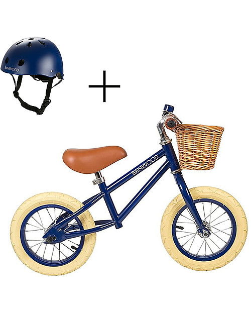 Banwood Balance Bike First Go + Classic Bike Helmet - Navy Blue - from 3 to 5 years old!	 Balance Bikes