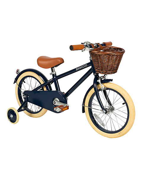 Banwood Classic Bicycle - Blue Navy - from 4 to 7 years old - Removable Training Wheels Bycicles