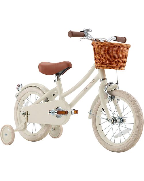 Banwood Classic Vintage Bicycle 14"- Cream - from 3 to 6 years - Removable Training Wheels Bycicles