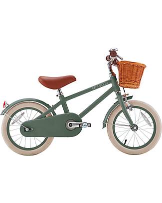 Banwood Classic Vintage Bicycle 14" - Forest - from 3 to 6 years - Removable Training Wheels Bycicles