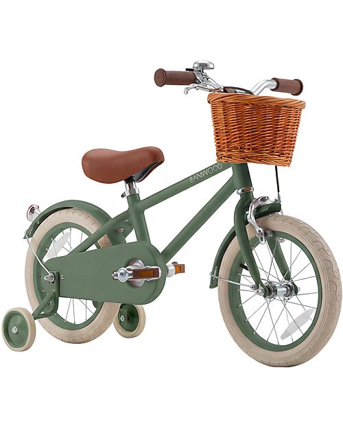 Banwood Classic Vintage Bicycle 14" - Forest - from 3 to 6 years - Removable Training Wheels Bycicles