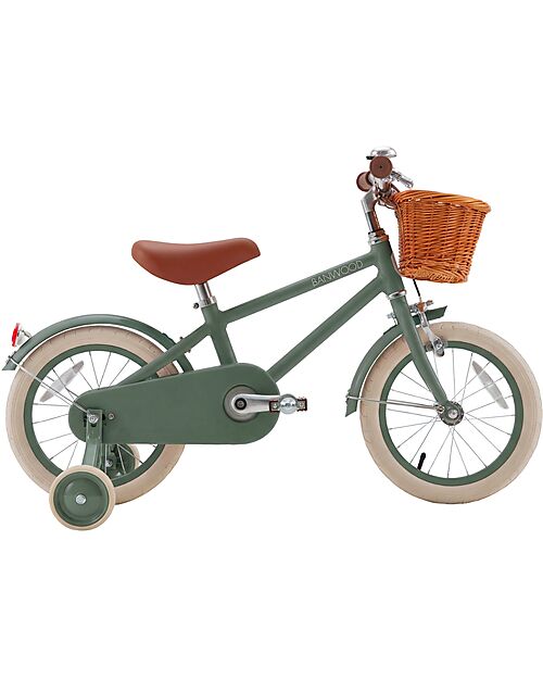 Banwood Classic Vintage Bicycle 14" - Forest - from 3 to 6 years - Removable Training Wheels Bycicles