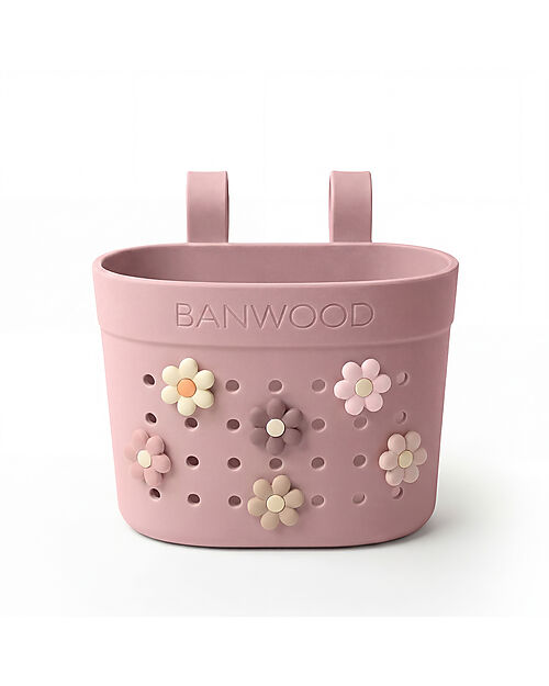 Banwood Pin & Ride Basket for Bicycle and Scooter - Dusty Rose - Eco-Friendly and Durable Bicycle Accessories