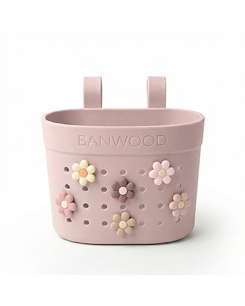 Banwood Pin & Ride Basket for Bicycle and Scooter - Faded Pink - Eco-Friendly and Durable Bicycle Accessories