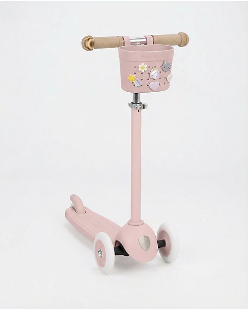 Banwood Pin & Ride Basket for Bicycle and Scooter - Faded Pink - Eco-Friendly and Durable Bicycle Accessories