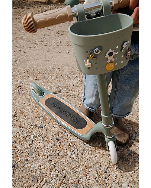 Banwood Pin & Ride Basket for Bicycle and Scooter - Olive - Eco-Friendly and Durable Bicycle Accessories