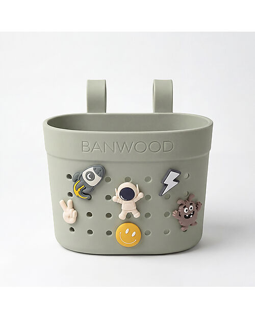 Banwood Pin & Ride Basket for Bicycle and Scooter - Olive - Eco-Friendly and Durable Bicycle Accessories