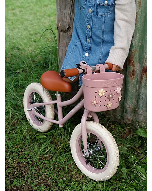 Banwood Pin & Ride Basket for Bicycle and Scooter - Raspberry - Eco-Friendly and Durable Bicycle Accessories