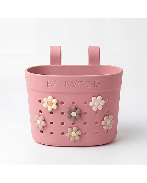 Banwood Pin & Ride Basket for Bicycle and Scooter - Raspberry - Eco-Friendly and Durable Bicycle Accessories