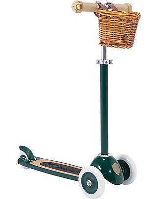 Banwood Scooter with Removable Basket - Green - from 3 Years Up to 50 kg Balance Bikes