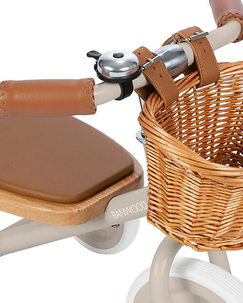 Banwood Wood and Vegan Leather Baby Trike - Beige - From 3 years old Tricycles