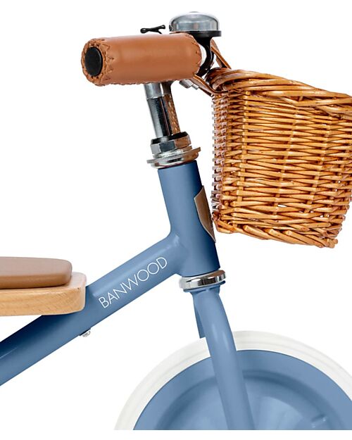 Banwood Wood and Vegan Leather Baby Trike - Blue - From 2 years old Tricycles