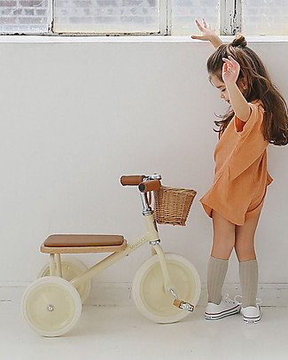 Banwood Wood and Vegan Leather Baby Trike - Cream - From 2 years old Bycicles