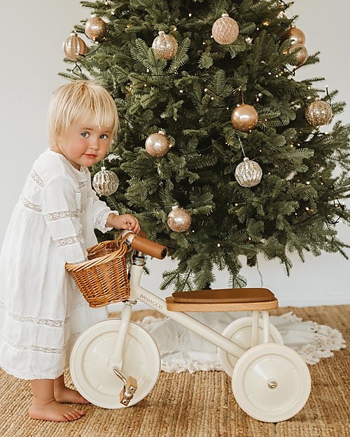 Banwood Wood and Vegan Leather Baby Trike - Cream - From 2 years old Tricycles