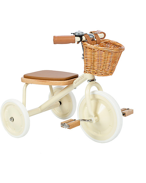 Banwood Wood and Vegan Leather Baby Trike - Cream - From 2 years old Tricycles