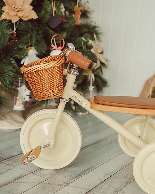 Banwood Wood and Vegan Leather Baby Trike - Cream - From 3 years old Tricycles