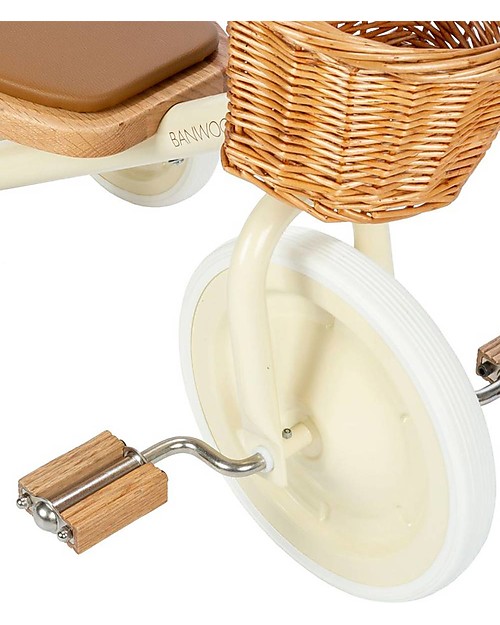 Banwood Wood and Vegan Leather Baby Trike - Cream - From 3 years old Tricycles