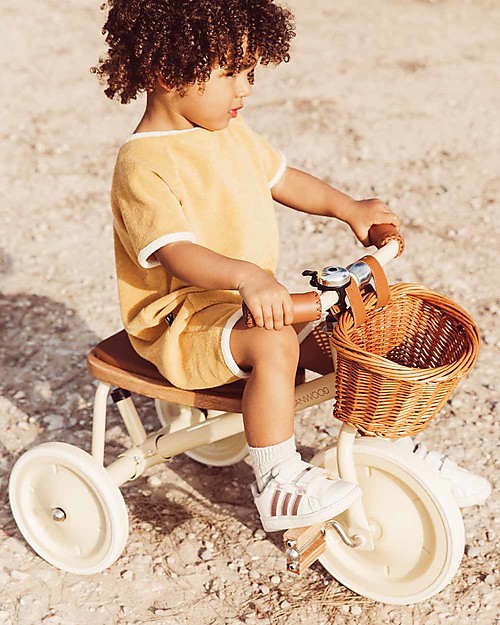 Banwood Wood and Vegan Leather Baby Trike - Cream - From 3 years old Tricycles