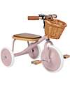 Banwood Wood and Vegan Leather Baby Trike - Dusty Pink - From 2 years old Tricycles