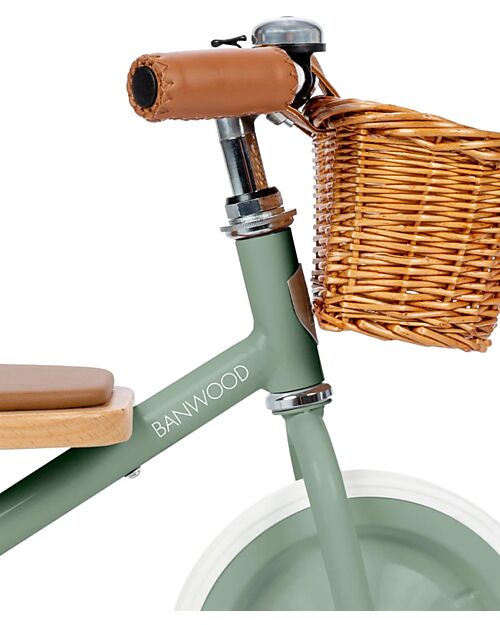 Banwood Wood and Vegan Leather Baby Trike - Forest - From 2 years old Tricycles