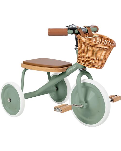Banwood Wood and Vegan Leather Baby Trike - Forest - From 3 years old Tricycles