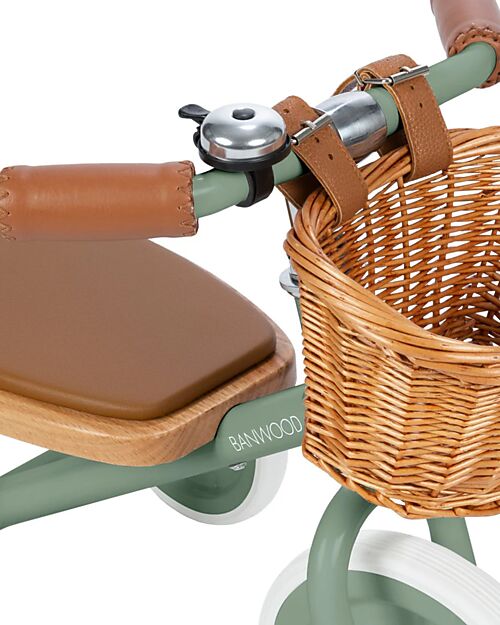 Banwood Wood and Vegan Leather Baby Trike - Forest - From 3 years old Tricycles