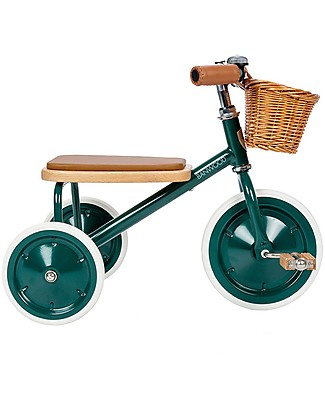 Banwood Wood and Vegan Leather Baby Trike - Green - From 2 years old Bycicles