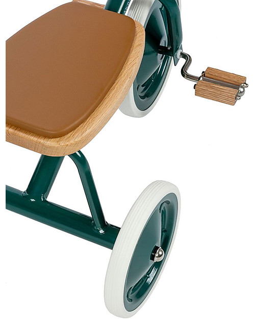 Banwood Wood and Vegan Leather Baby Trike - Green - From 3 years old Tricycles