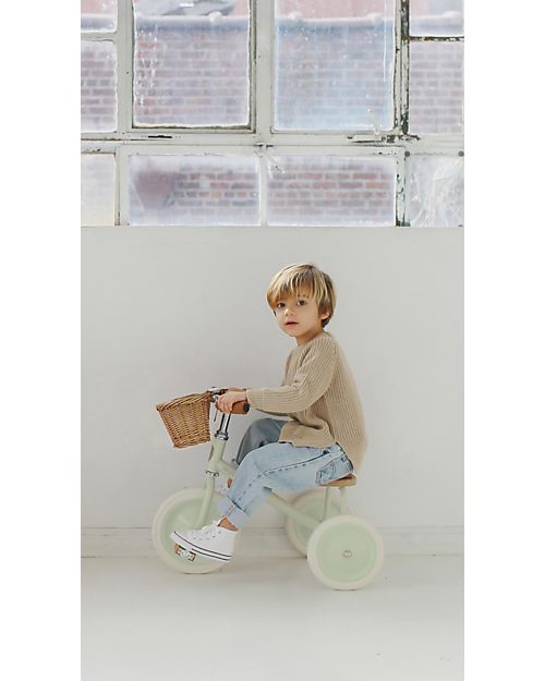 Banwood Wood and Vegan Leather Baby Trike - Mint - From 3 years old Tricycles