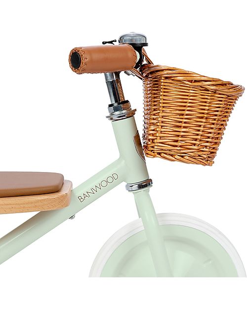 Banwood Wood and Vegan Leather Baby Trike - Mint - From 3 years old Tricycles