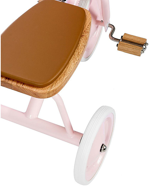 Banwood Wood and Vegan Leather Baby Trike - Pink - From 3 years old Tricycles