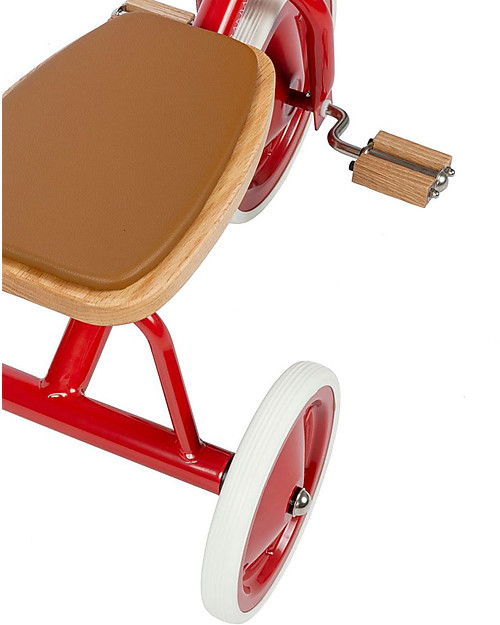 Banwood Wood and Vegan Leather Baby Trike Red From 2 years old unisex bambini