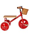 Banwood Wood and Vegan Leather Baby Trike - Red - From 2 years old Tricycles
