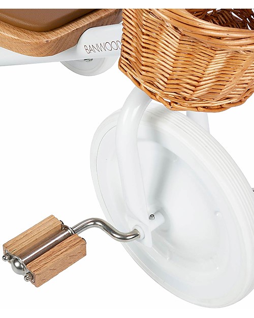 Banwood Wood and Vegan Leather Baby Trike - White - From 3 years old Tricycles